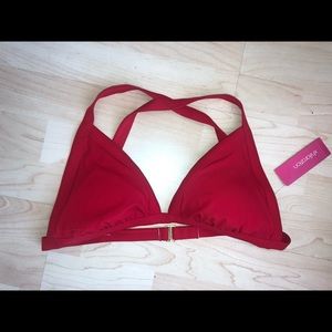 Red triangle bikini top